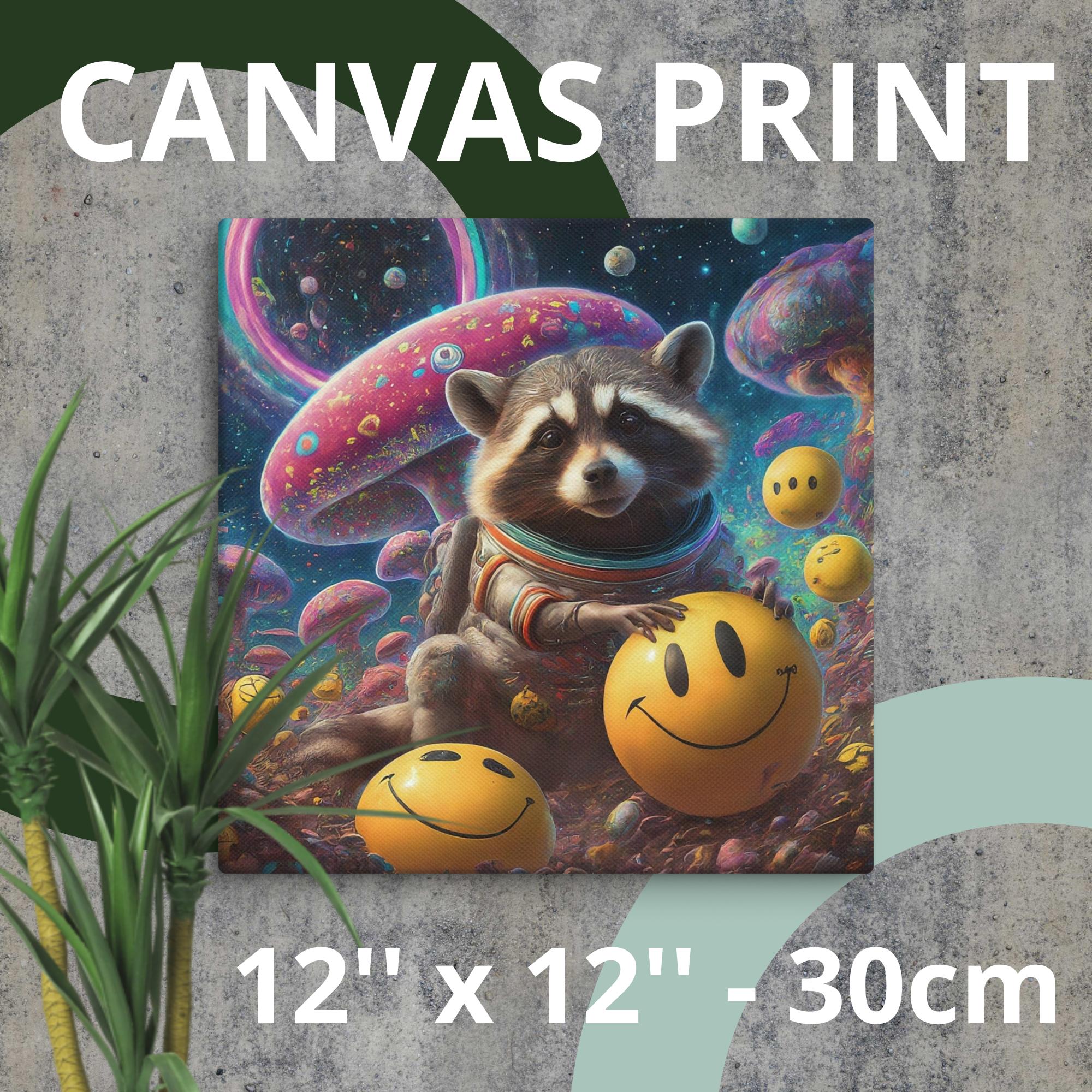 ZA - Smiley Racoon Astronaut Canvas (12x12 - 30cm)