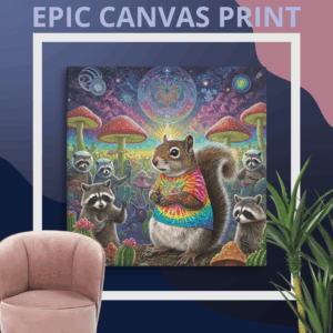 ZA - Hippy Squirrel Mini-Canvas Print (6x6 - 15cm)